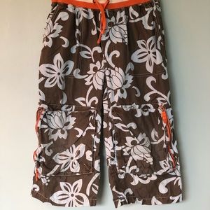 Mini Boden Boys Brown Baggy Long Shorts Size 12Y